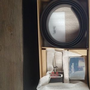 Coach leather belt set